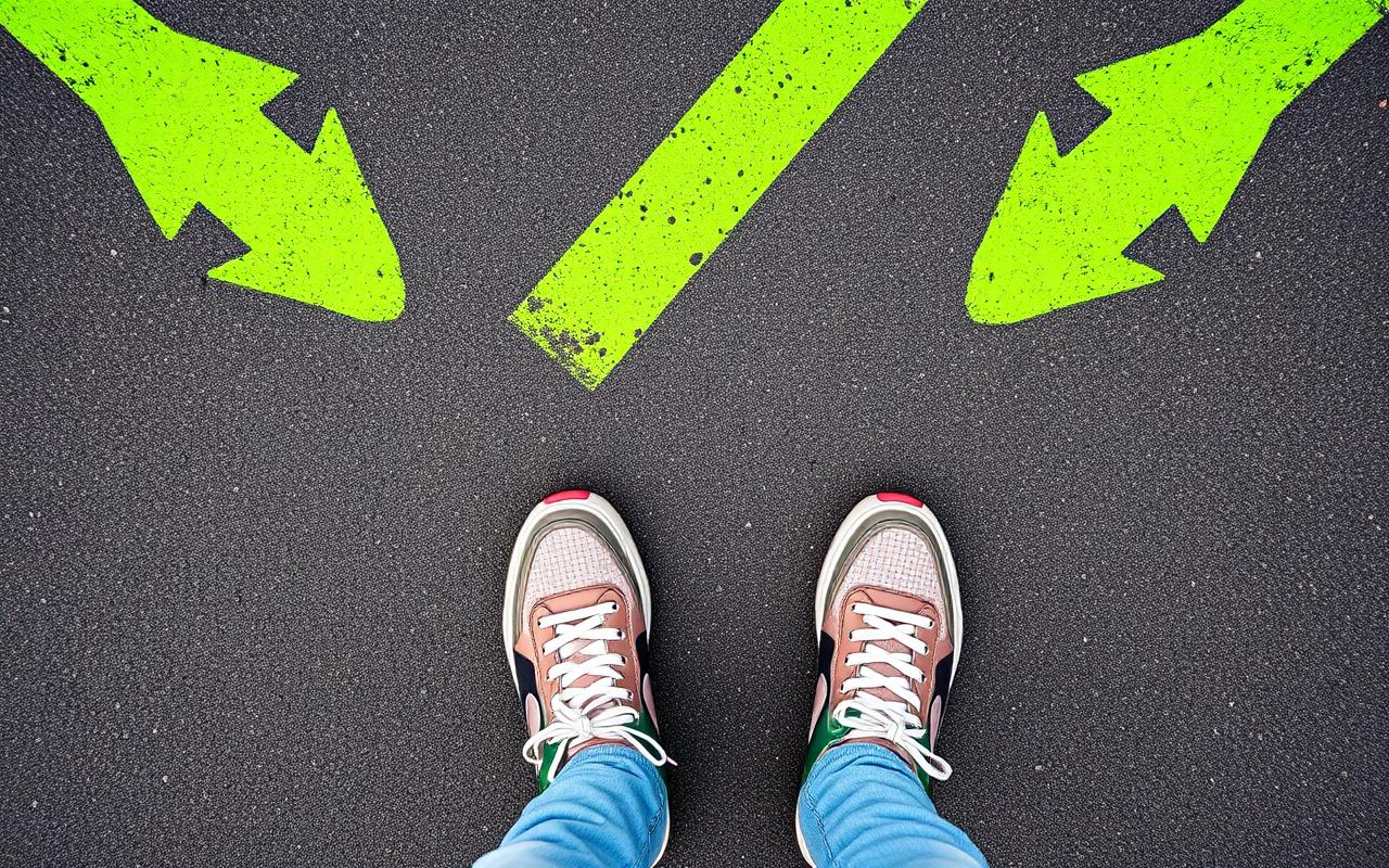 Sneakers on a painted asphalt track